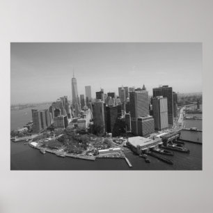 Panoramablick Schwarz-weiß New York Skyline Poster