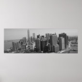 Panoramablick Schwarz-weiß New York Skyline Poster (Vorne)