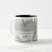 Panoramablick von Ferrara Zweifarbige Tasse (Vorderseite Links)