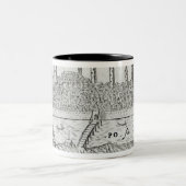 Panoramablick von Ferrara Zweifarbige Tasse (Mittel)