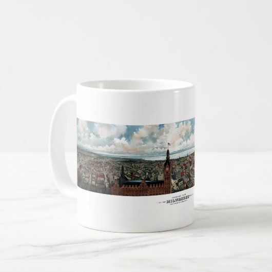 Panoramablick von Milwaukee Wisconsin Kaffeetasse (Vorderseite Links)