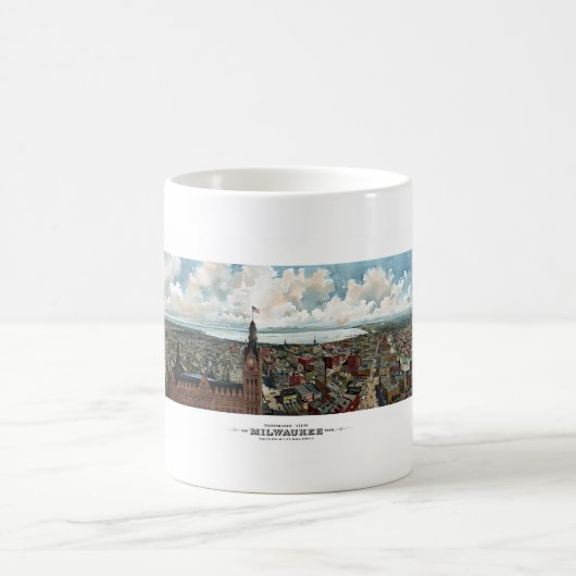 Panoramablick von Milwaukee Wisconsin Kaffeetasse (Mittel)