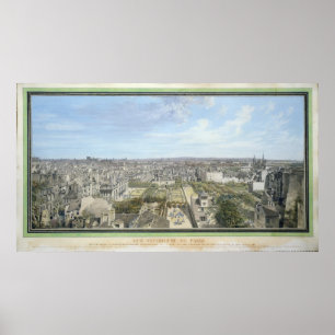 Panoramablick von Paris in Richtung zum Norden, Poster