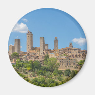 Panoramablick von San Gimignano Toskana Italien Magnet