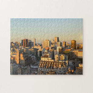 Panoramablick von Stadtbild an der Dämmerung Puzzle