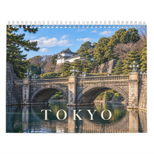Panoramablicke auf Tokio, Japan, durch die Jahresz Kalender