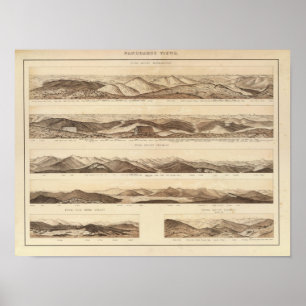 Panoramablicke des Bergs Washington Poster