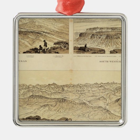 Panoramablicke Silbernes Ornament (Vorne)