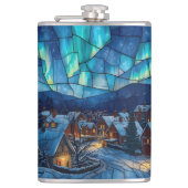 Panoramabuntglas Winterdorf Flachmann (Vorderseite)
