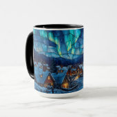 Panoramabuntglas Winterdorf Tasse (Vorderseite Links)