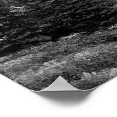 Panoramafelsberg in Schwarz/Weiß Poster (Ecke)