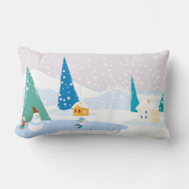 Panoramaillustrierung, Vektor, wunderbarer Winter  Lendenkissen