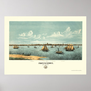 Panoramakararte von Provincetown, MA - 1877 Poster