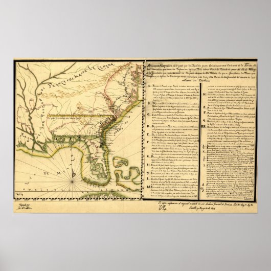 Panoramakarte (Spanische Sprache) Poster (Vorne)