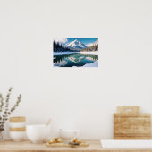 Panoramalandschaft Berge Bergsee Ruhe Poster (Küche)