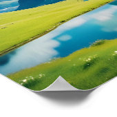 Panoramalandschaft Berge Bergsee Ruhe Poster (Ecke)