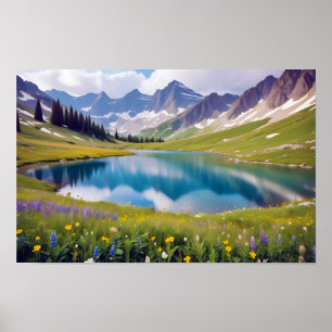 Panoramalandschaft Berge Malerische Natur Poster