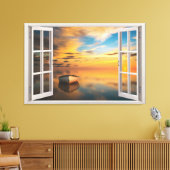 Panoramalandschaft durch die FensterIllusion Leinwanddruck (Insitu (Wohnzimmer))