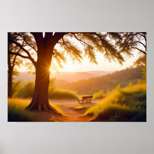 Panoramalandschaft Sunset Nature Ruhige Landschaft Poster