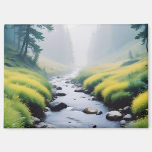 Panoramalandschaft Wald Fluss Natur Ruhe Magnet