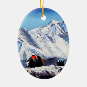 Panoramasicht auf das Campinggelände des Everest  Keramikornament