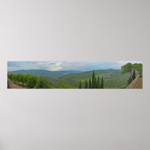 Panoramasicht auf das Weinland - Chianti, Italien Poster