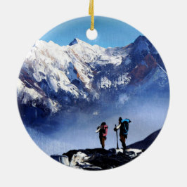 Panoramasicht auf den Ama Dablam Gipfel Everest Mo Keramik Ornament