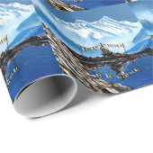 Panoramasicht auf den Berg Nepal von Annapurna Geschenkpapier (Rolleneckpunkt)