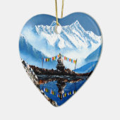 Panoramasicht auf den Berg Nepal von Annapurna Keramik Ornament (Links)