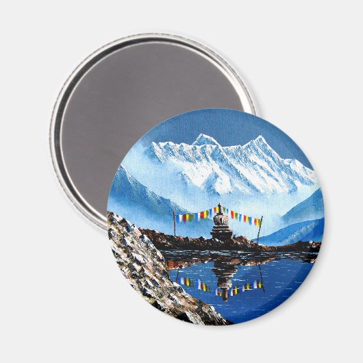 Panoramasicht auf den Berg Nepal von Annapurna Magnet (Vorderseite/Rückseite)