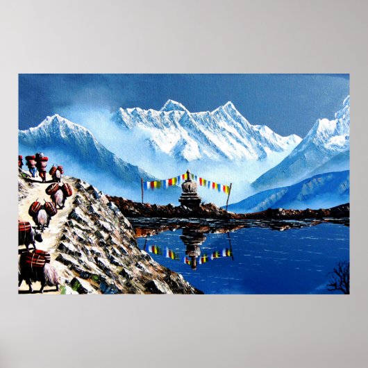 Panoramasicht auf den Berg Nepal von Annapurna Poster (Vorne)