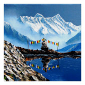 Panoramasicht auf den Berg Nepal von Annapurna Poster (Vorderseite)