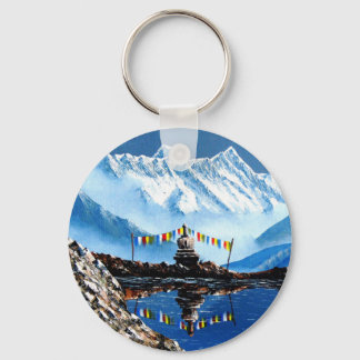 Panoramasicht auf den Berg Nepal von Annapurna Schlüsselanhänger