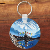 Panoramasicht auf den Berg Nepal von Annapurna Schlüsselanhänger (Vorderseite)