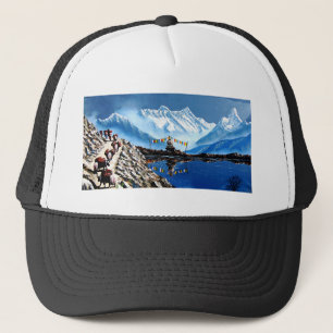 Panoramasicht auf den Berg Nepal von Annapurna Truckerkappe