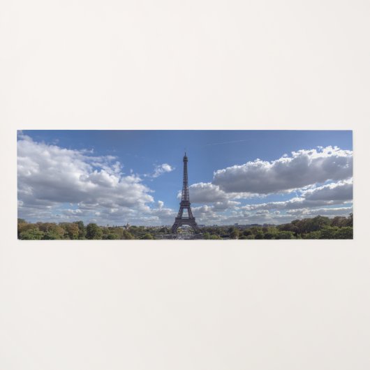 Panoramasicht auf den Eiffelturm von Trocadero aus Yogamatte (Rückseite (Horizontal))