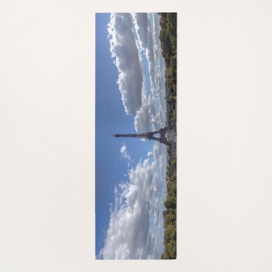 Panoramasicht auf den Eiffelturm von Trocadero aus Yogamatte (Rückseite)