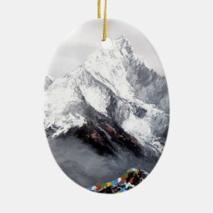 Panoramasicht auf den Everest Mountain Keramikornament