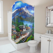 Panoramasicht auf den Everest Mountain Nepal Duschvorhang (Beispiel)