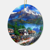 Panoramasicht auf den Everest Mountain Nepal Keramikornament (Links)