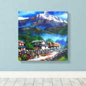 Panoramasicht auf den Everest Mountain Nepal Leinwanddruck (Insitu (Holzboden))