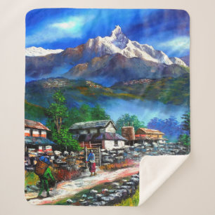 Panoramasicht auf den Everest Mountain Nepal Sherpadecke