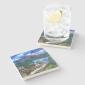 Panoramasicht auf den Everest Mountain Nepal Steinuntersetzer (Seitenansicht)