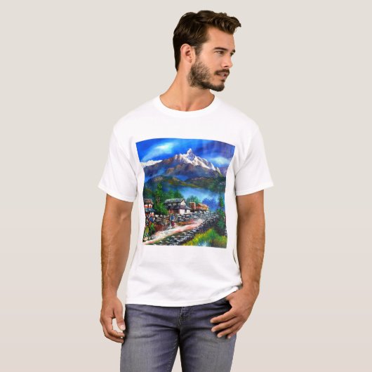 Panoramasicht auf den Everest Mountain Nepal T-Shirt (Vorne ganz)