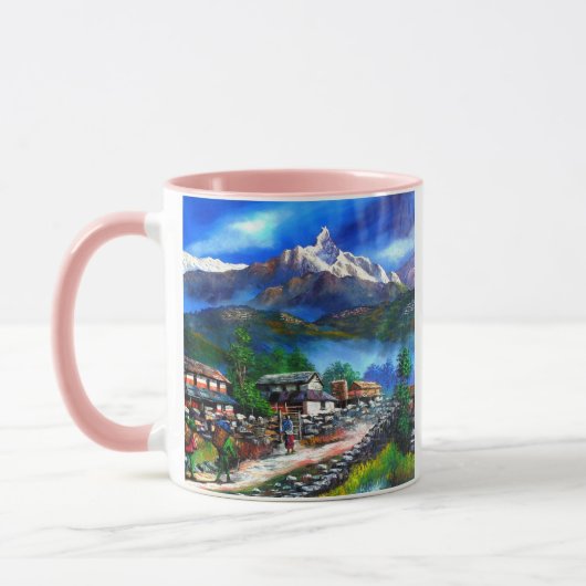 Panoramasicht auf den Everest Mountain Nepal Tasse (Links)