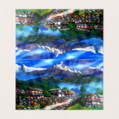 Panoramasicht auf den Everest Mountain Nepal Visitenkarten (Außenseite Aufgefaltet)