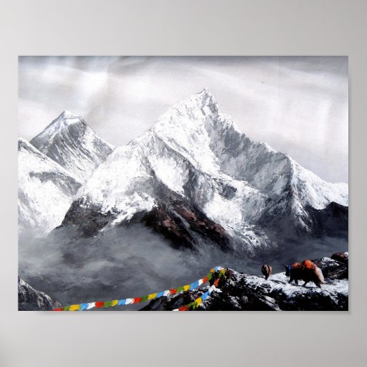 Panoramasicht auf den Everest Mountain Poster (Vorne)