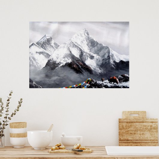 Panoramasicht auf den Everest Mountain Poster (Küche)