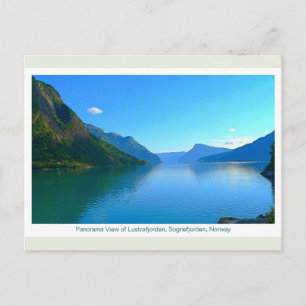 Panoramasicht auf den Lustrafjorden Postkarte