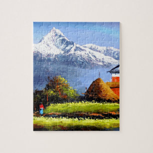 Panoramasicht auf den schönen Everest Mountain Puzzle